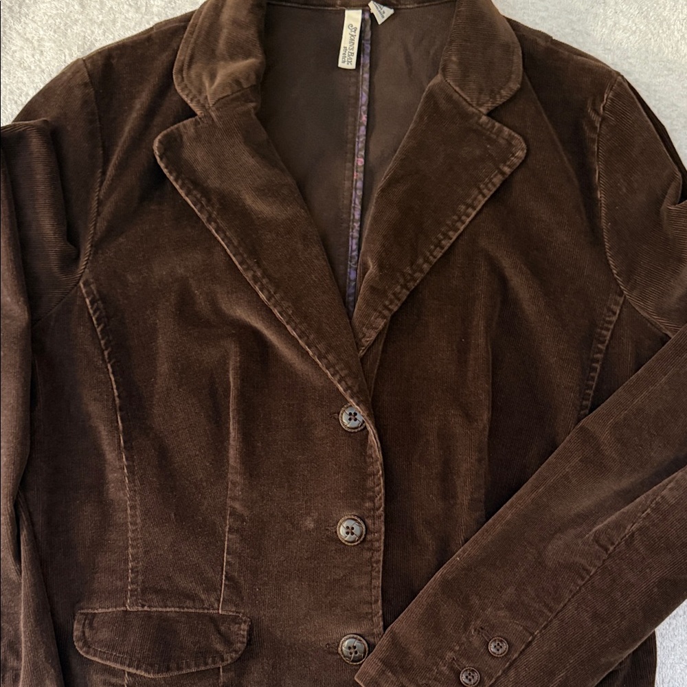 St. John's Bay Corduroy Blazer Jacket Notched Lapel Tailored Classic Academia - Picture 3 of 14